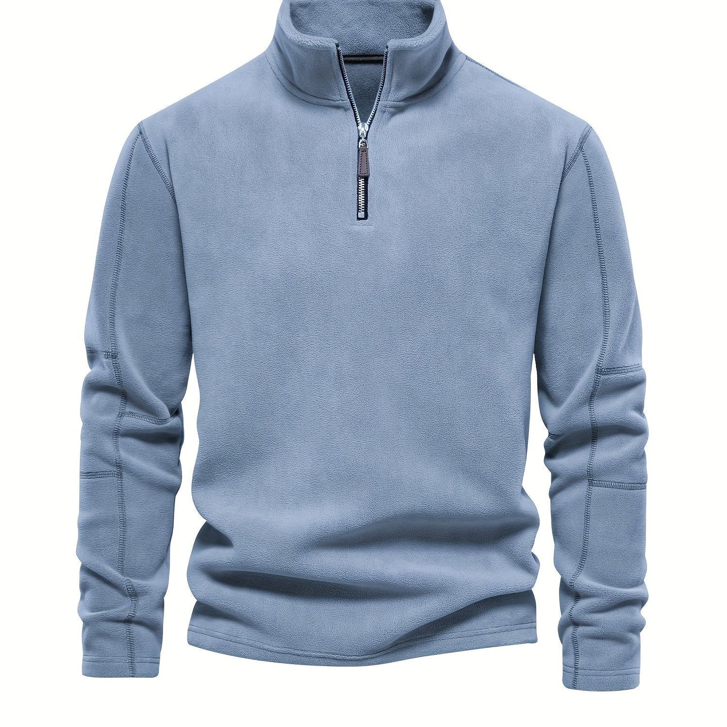 Men’s Lightweight Fleece Pullover with Half Zip High Collar