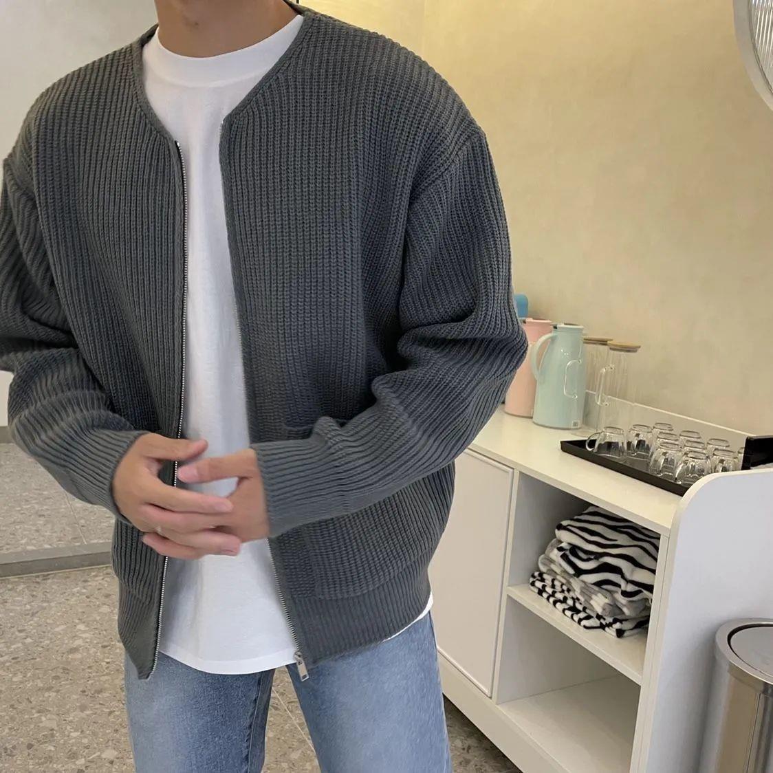Men's Zip-Up Waffle Knit Cardigan – Lightweight Textured Sweater Jacket for Everyday Casual and Smart Layering