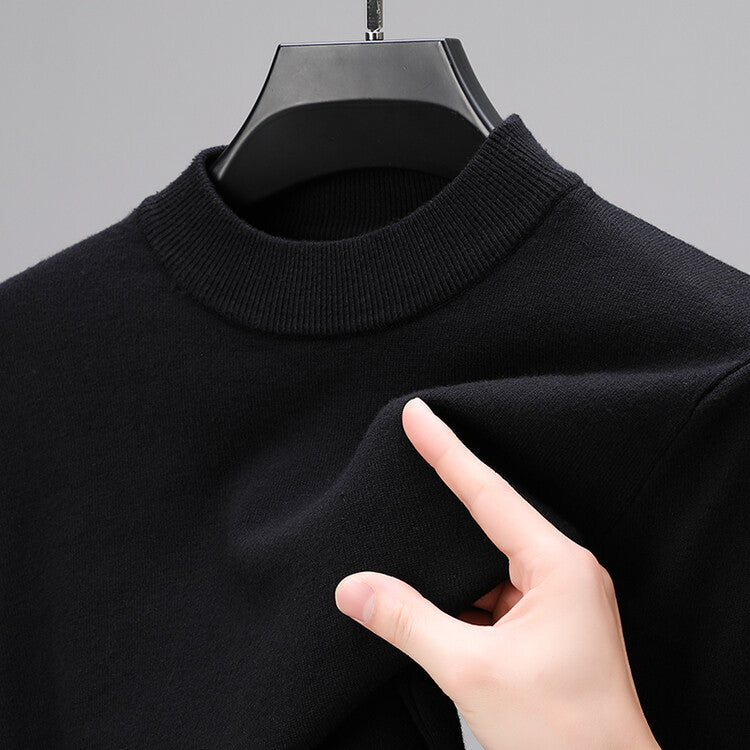 Men’s Soft Knit Mock Neck Sweater – Lightweight Pullover with Stretch Comfort