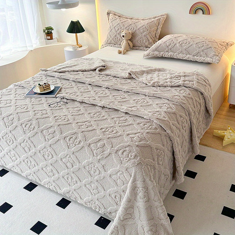 Soft Throw Blanket Embroidered Cozy
