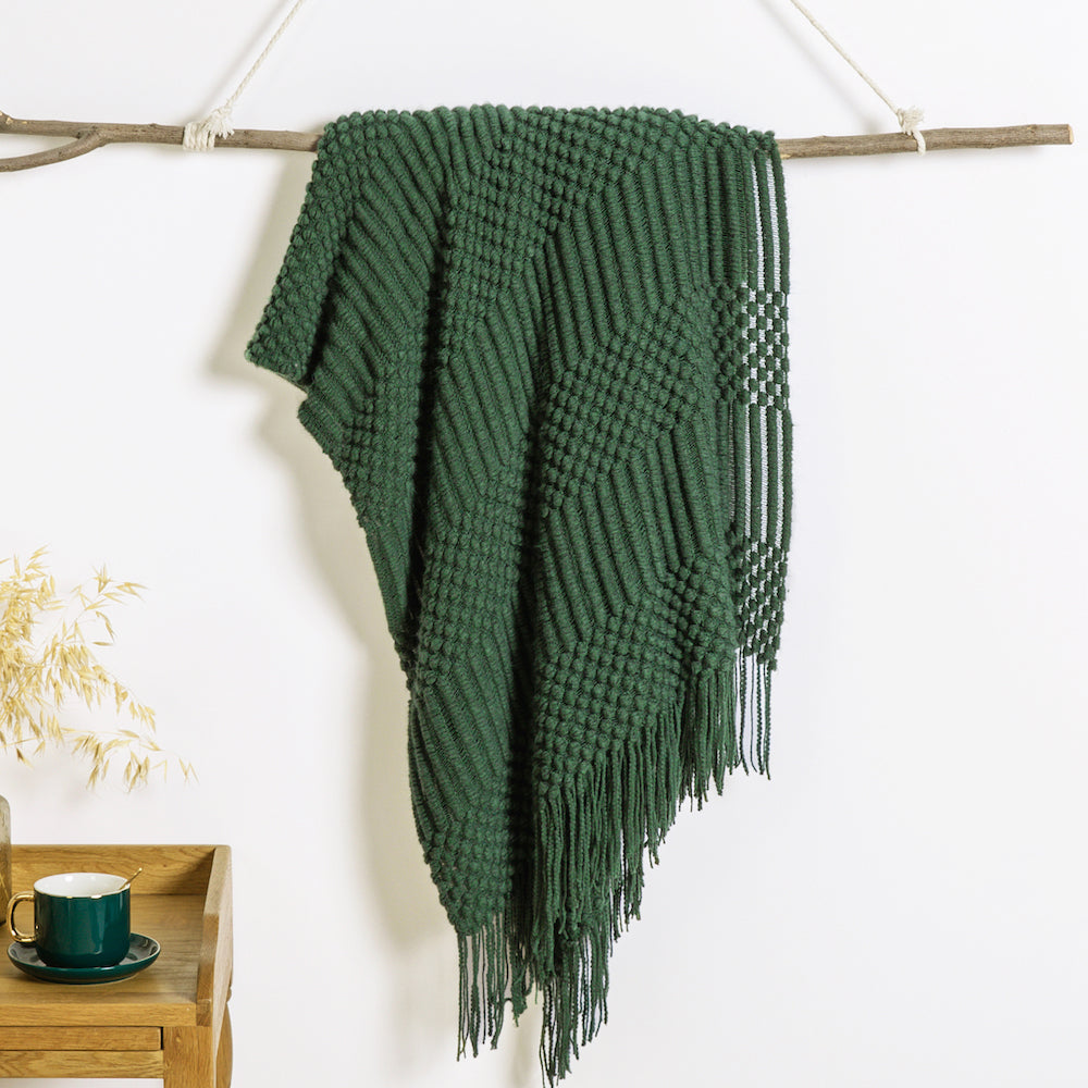Soft Throw Blanket Textured Knitted