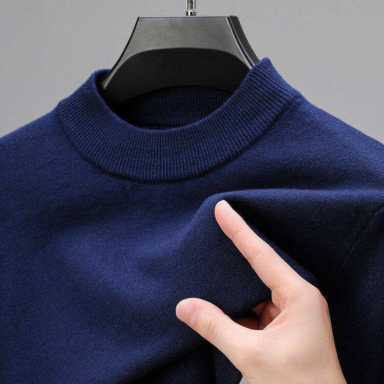Men’s Soft Knit Mock Neck Sweater – Lightweight Pullover with Stretch Comfort