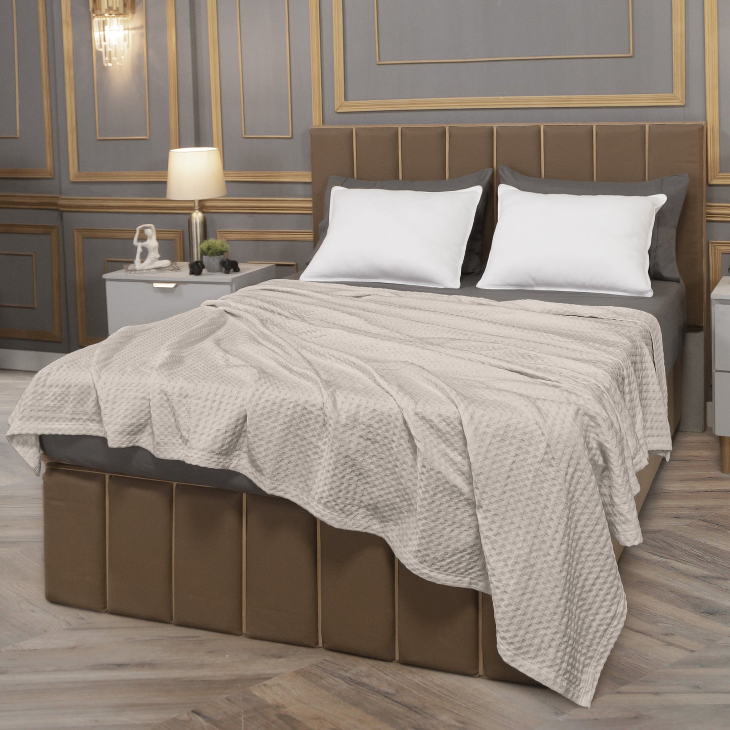 Soft Throw Blanket Cotton Waffle Warm