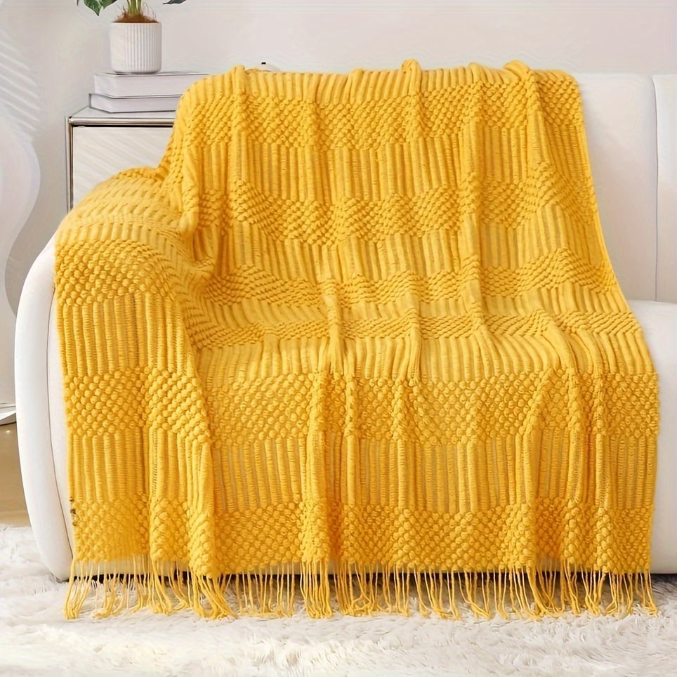 Soft Throw Blanket Textured Knitted