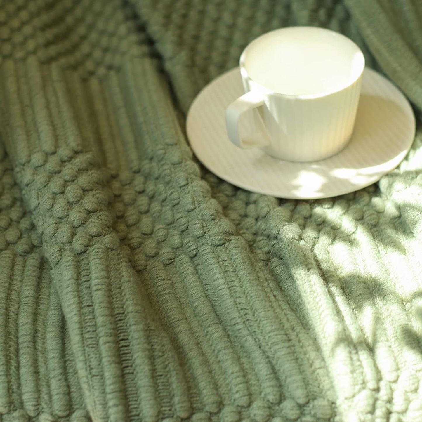 Soft Throw Blanket Textured Knitted