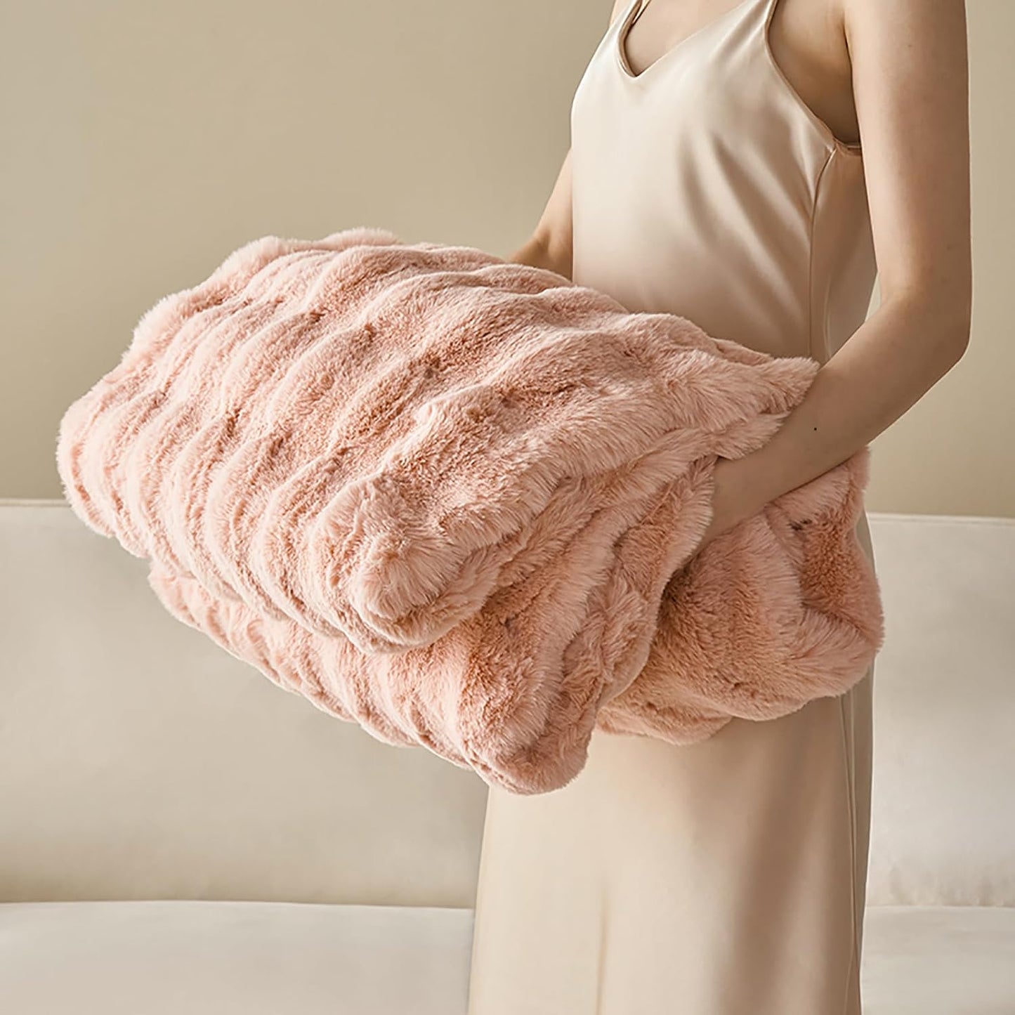 Fleece Throw Blanket Soft Bubble