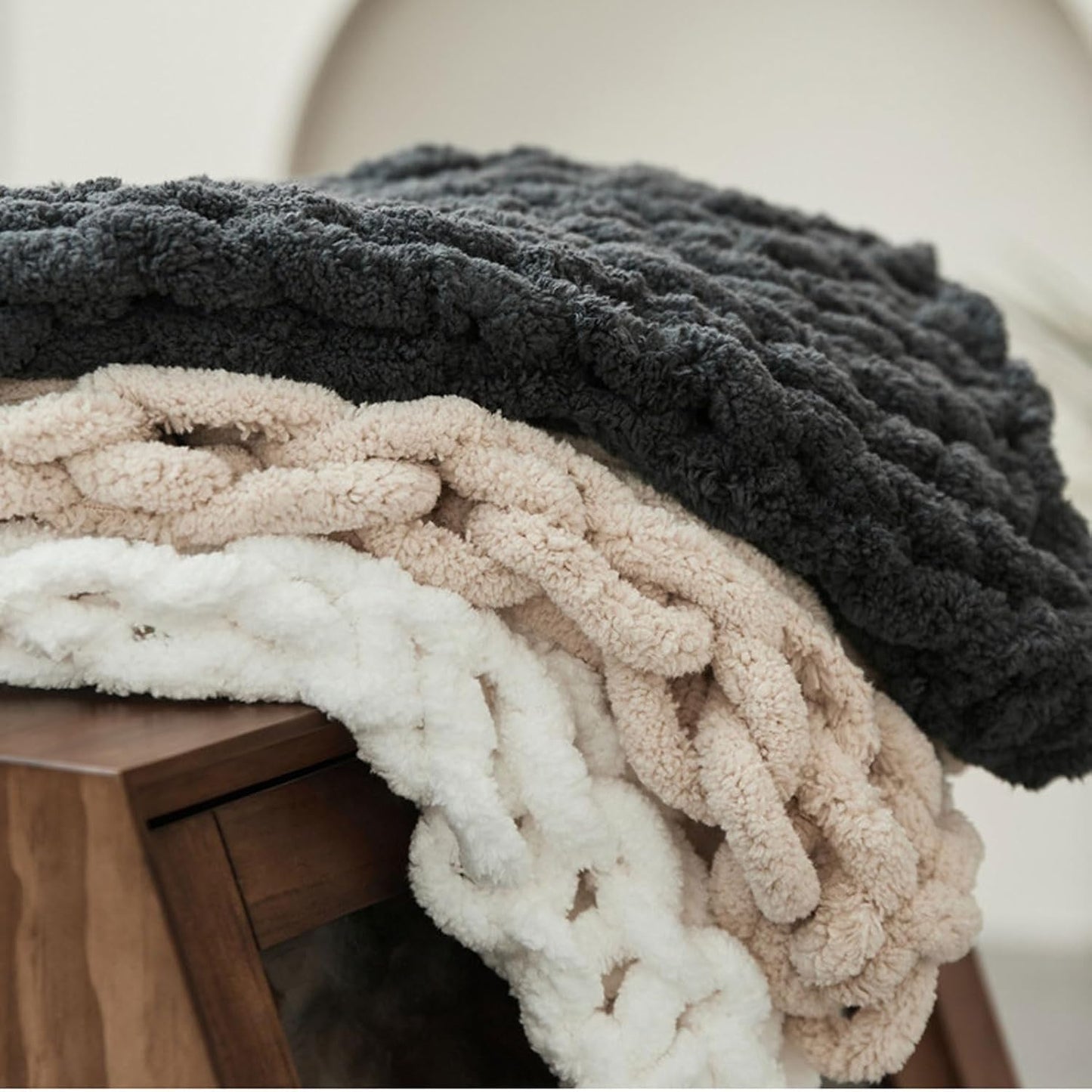Soft Throw Blanket Knitted Handmade