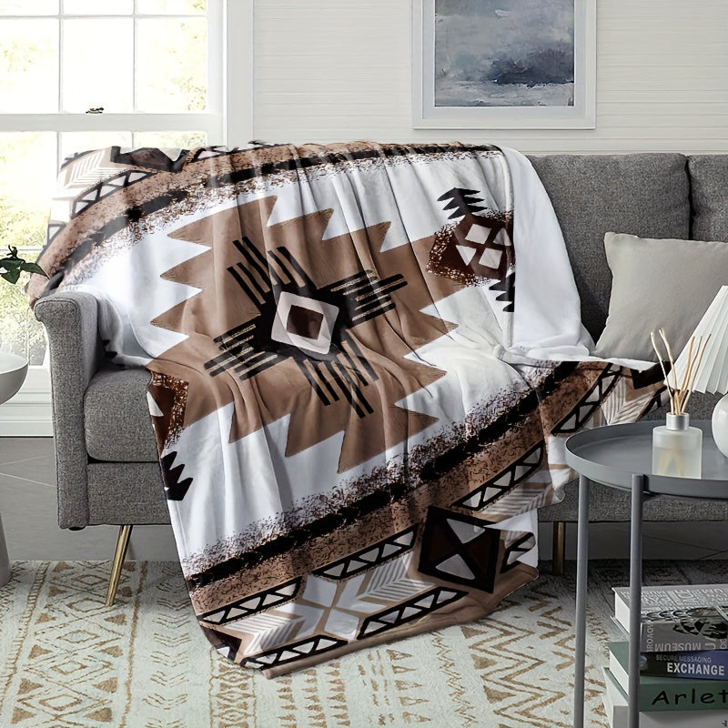 Soft Throw Blanket Boho Style Flannel