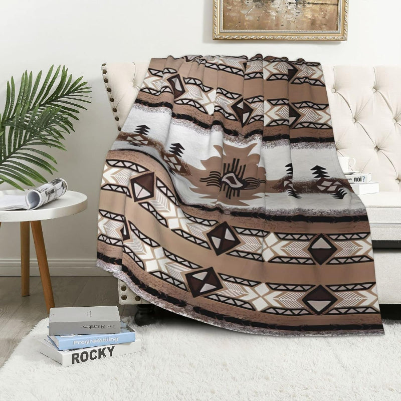 Soft Throw Blanket Boho Style Flannel