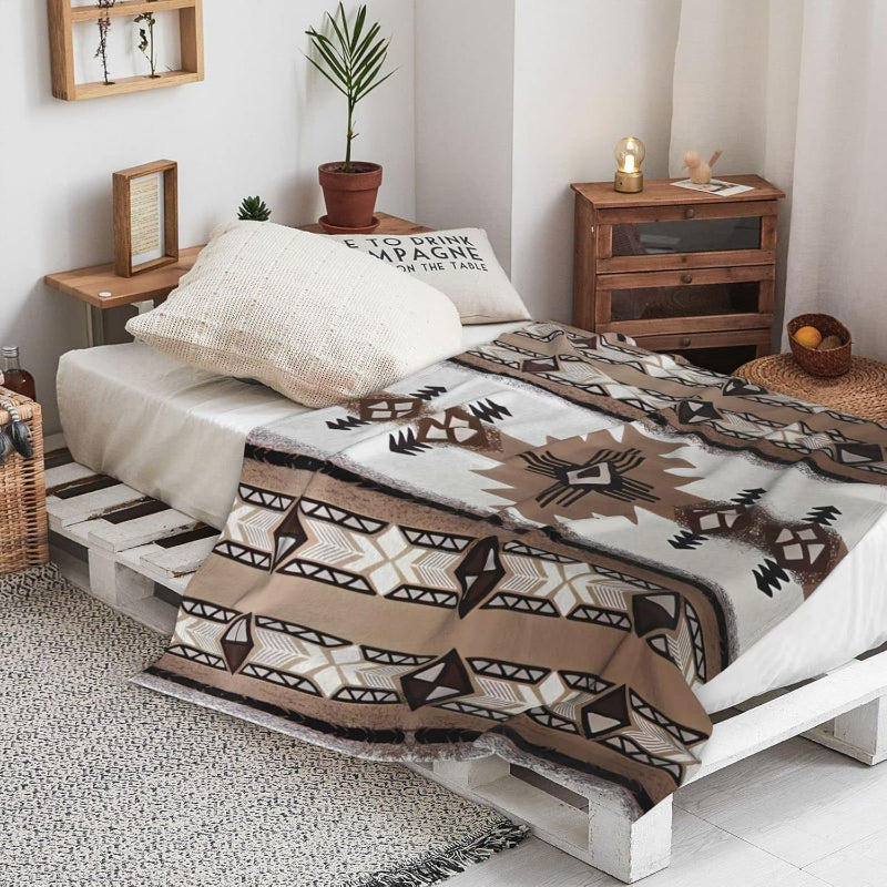Soft Throw Blanket Boho Style Flannel