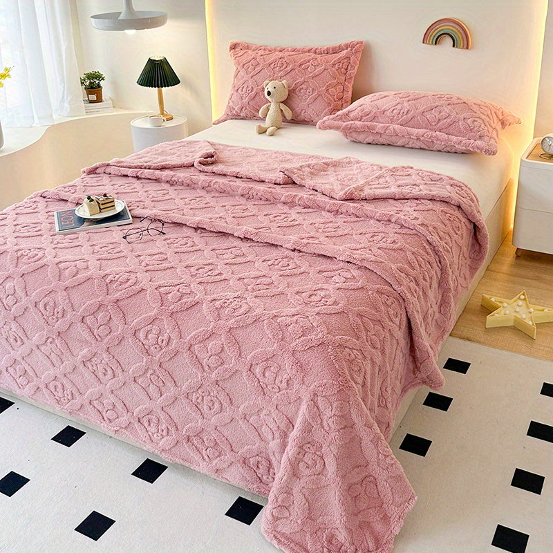 Soft Throw Blanket Embroidered Cozy