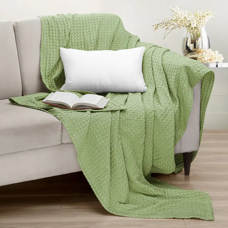Soft Throw Blanket Cotton Waffle Warm