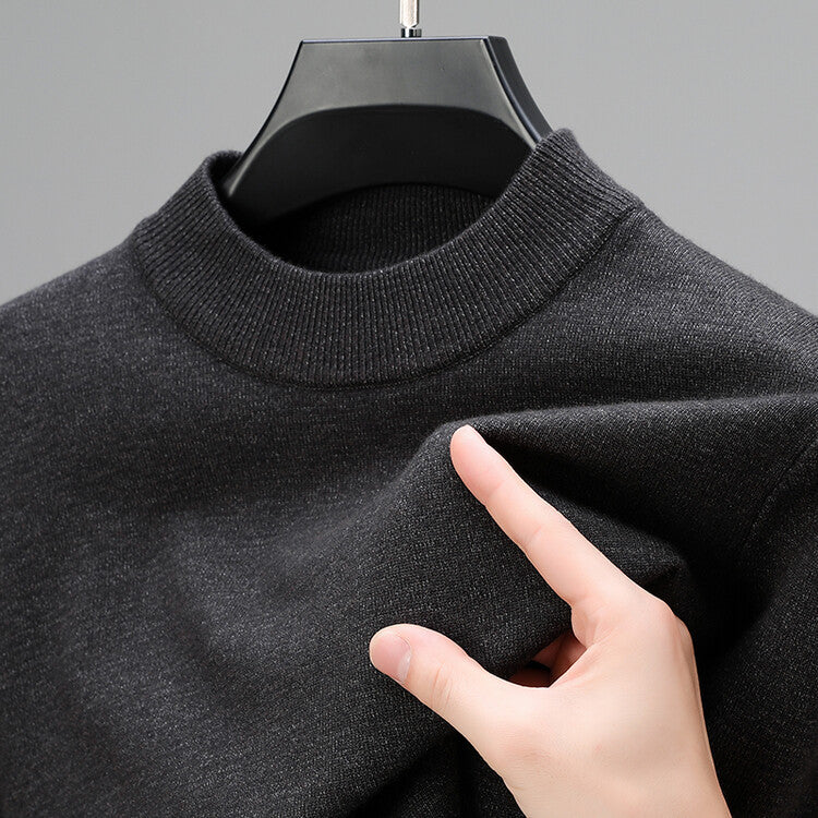 Men’s Soft Knit Mock Neck Sweater – Lightweight Pullover with Stretch Comfort
