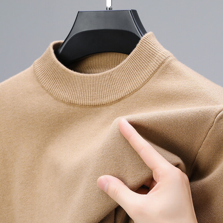 Men’s Soft Knit Mock Neck Sweater – Lightweight Pullover with Stretch Comfort
