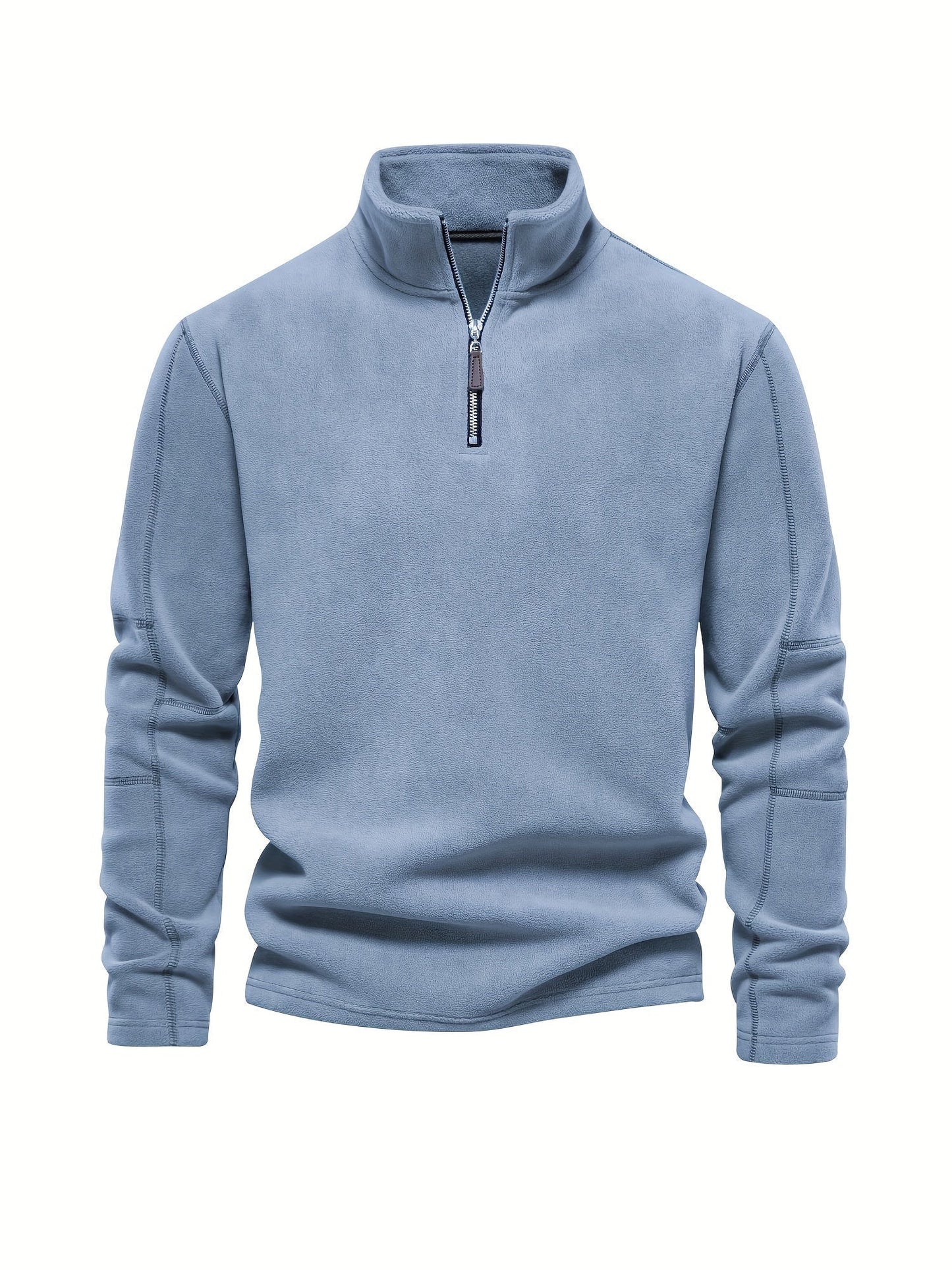Men’s Lightweight Fleece Pullover with Half Zip High Collar