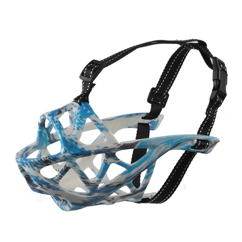 Breathable Dog Muzzle – Adjustable Soft Silicone Basket Muzzle for Safe Training & Outdoor Use