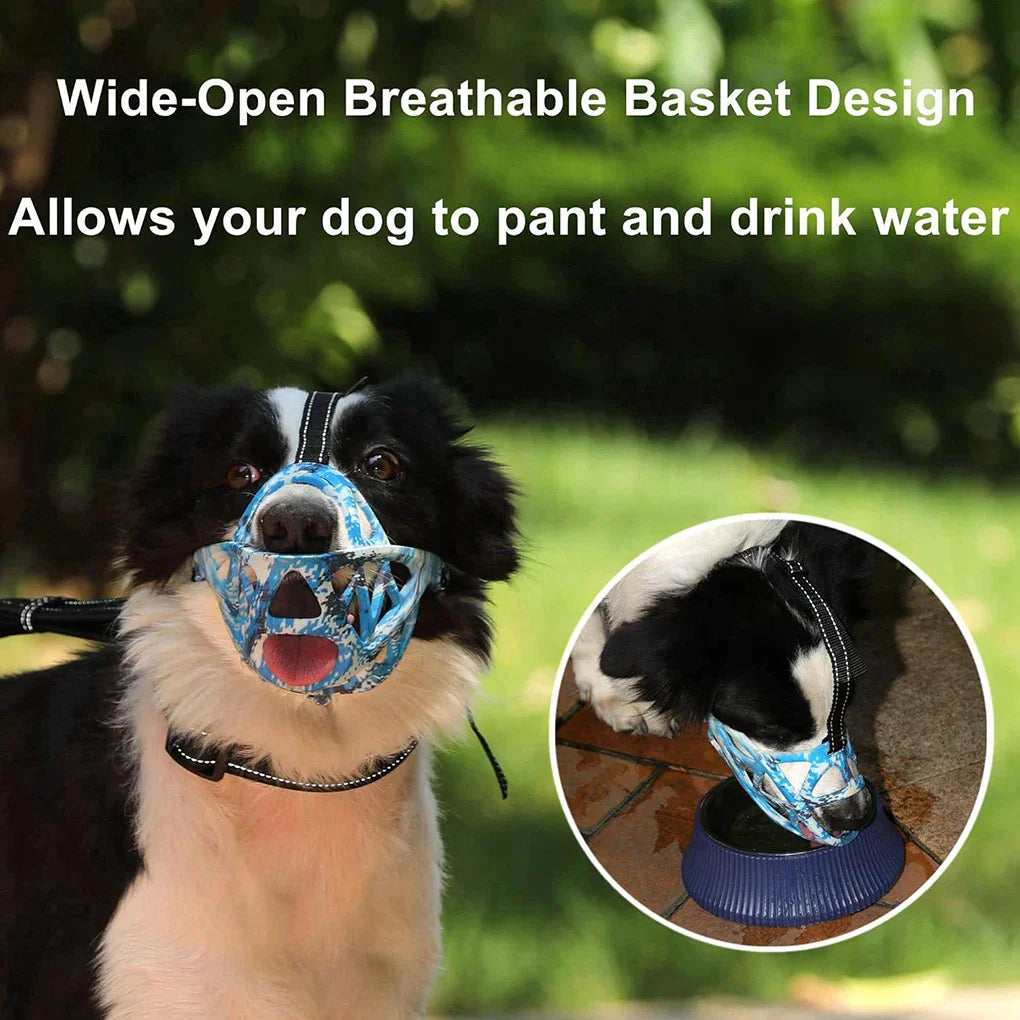 Breathable Dog Muzzle – Adjustable Soft Silicone Basket Muzzle for Safe Training & Outdoor Use