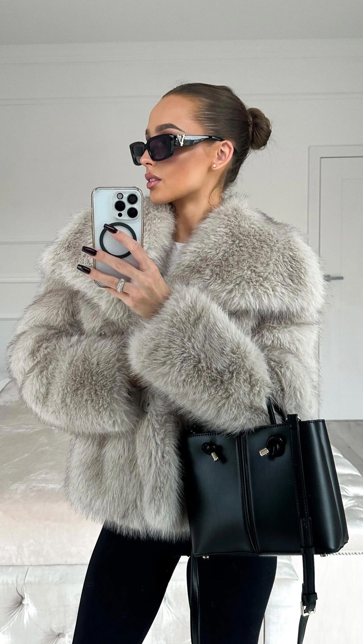 Faux Fur Jacket - Synthetic Fur - Winter - Fluffy Jacket - Women's Faux Fur Coats and Jackets