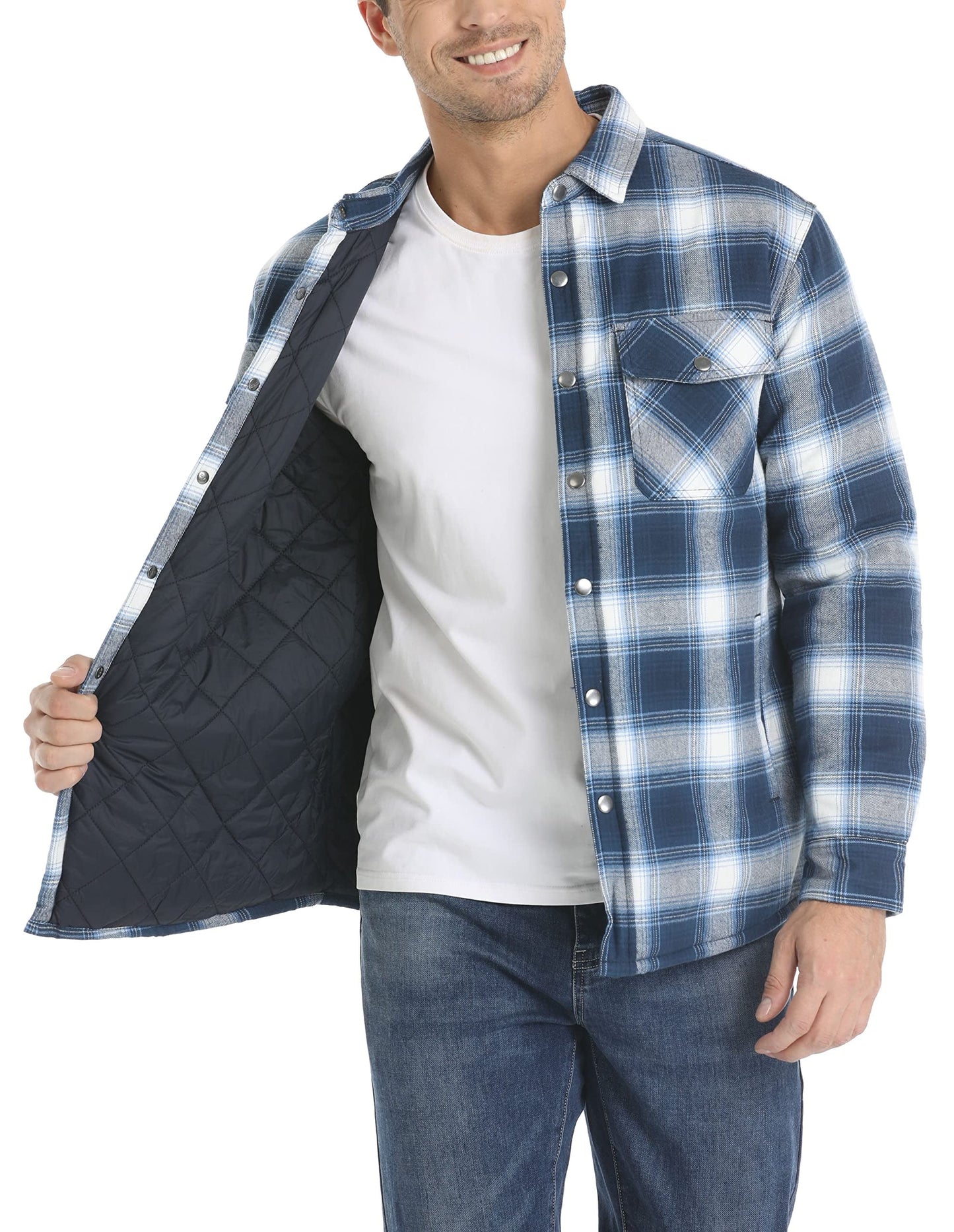 Flannel Jacket - Plaid - Lined - Overshirt - Men's Jacket