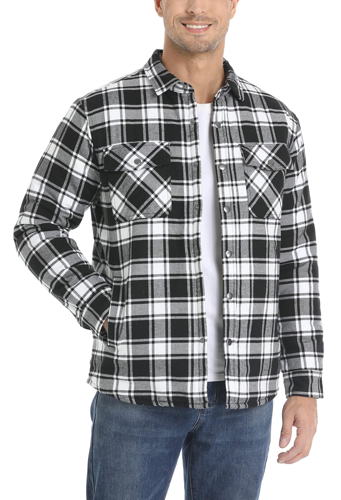 Flannel Jacket - Plaid - Lined - Overshirt - Men's Jacket