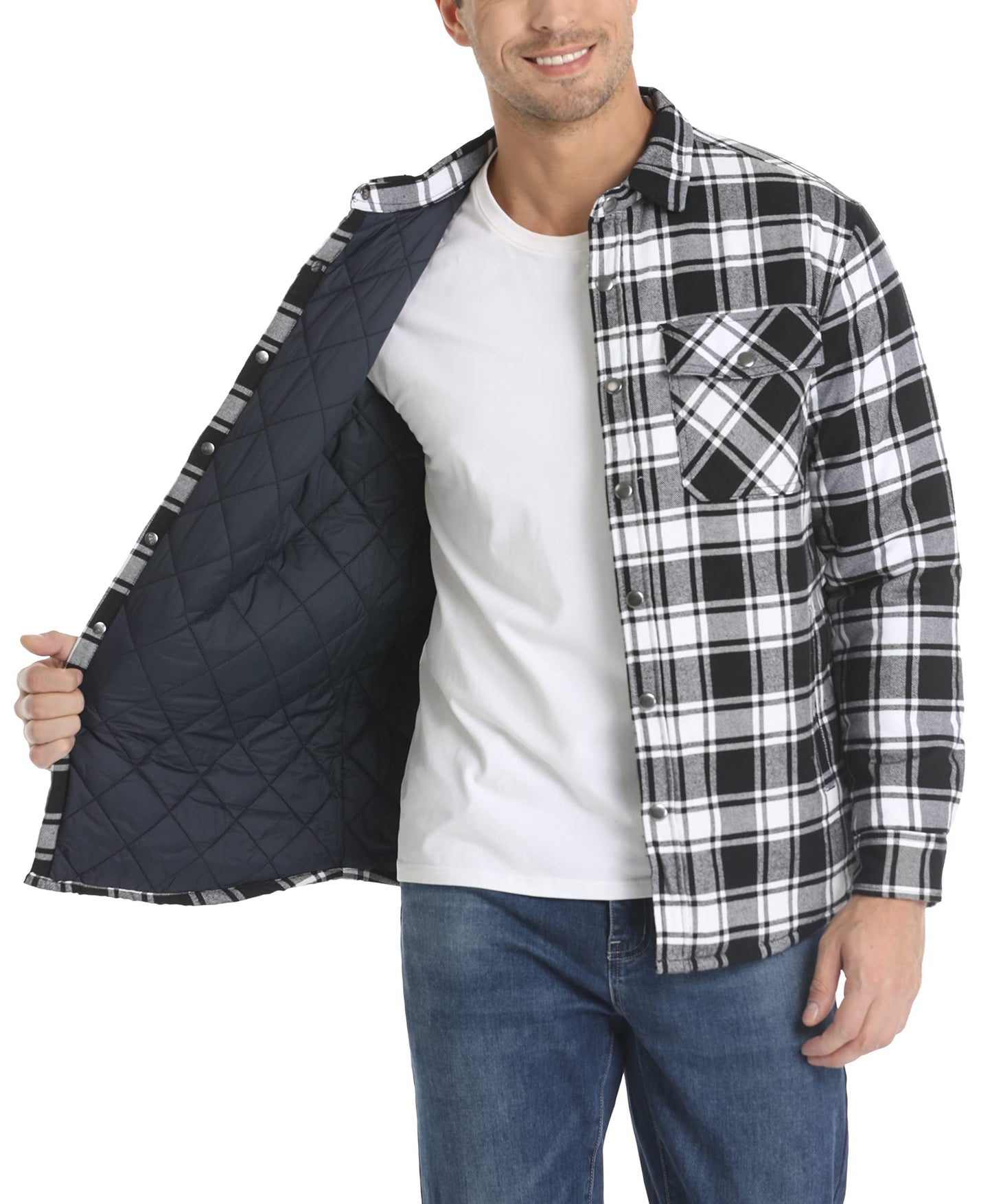 Flannel Jacket - Plaid - Lined - Overshirt - Men's Jacket