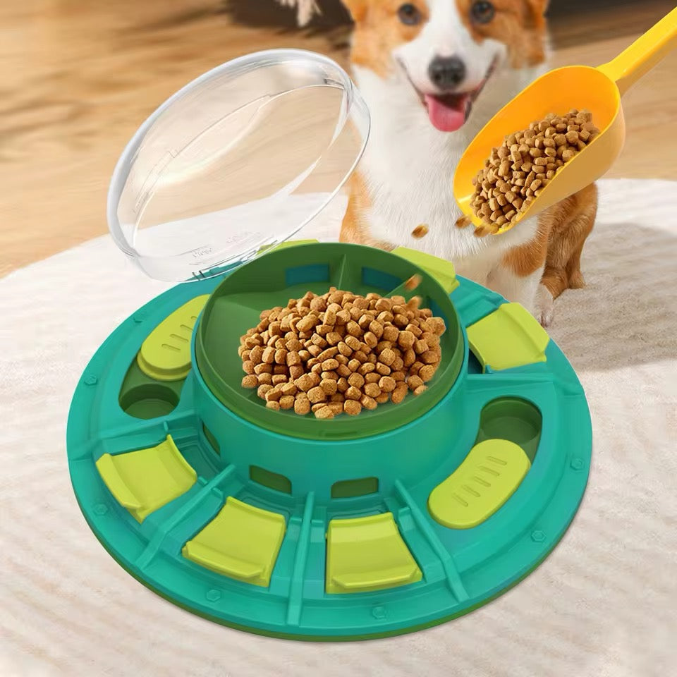 Interactive Slow Feeder Dog Bowl – Puzzle Toy & Food Dispenser for Healthy Eating