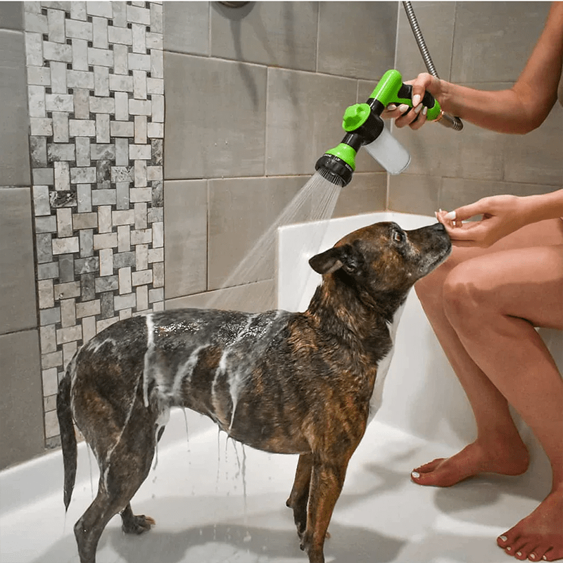 Multi-Function Pet Bathing Sprayer – High-Pressure Hose Nozzle with Soap Dispenser for Easy Dog Washing