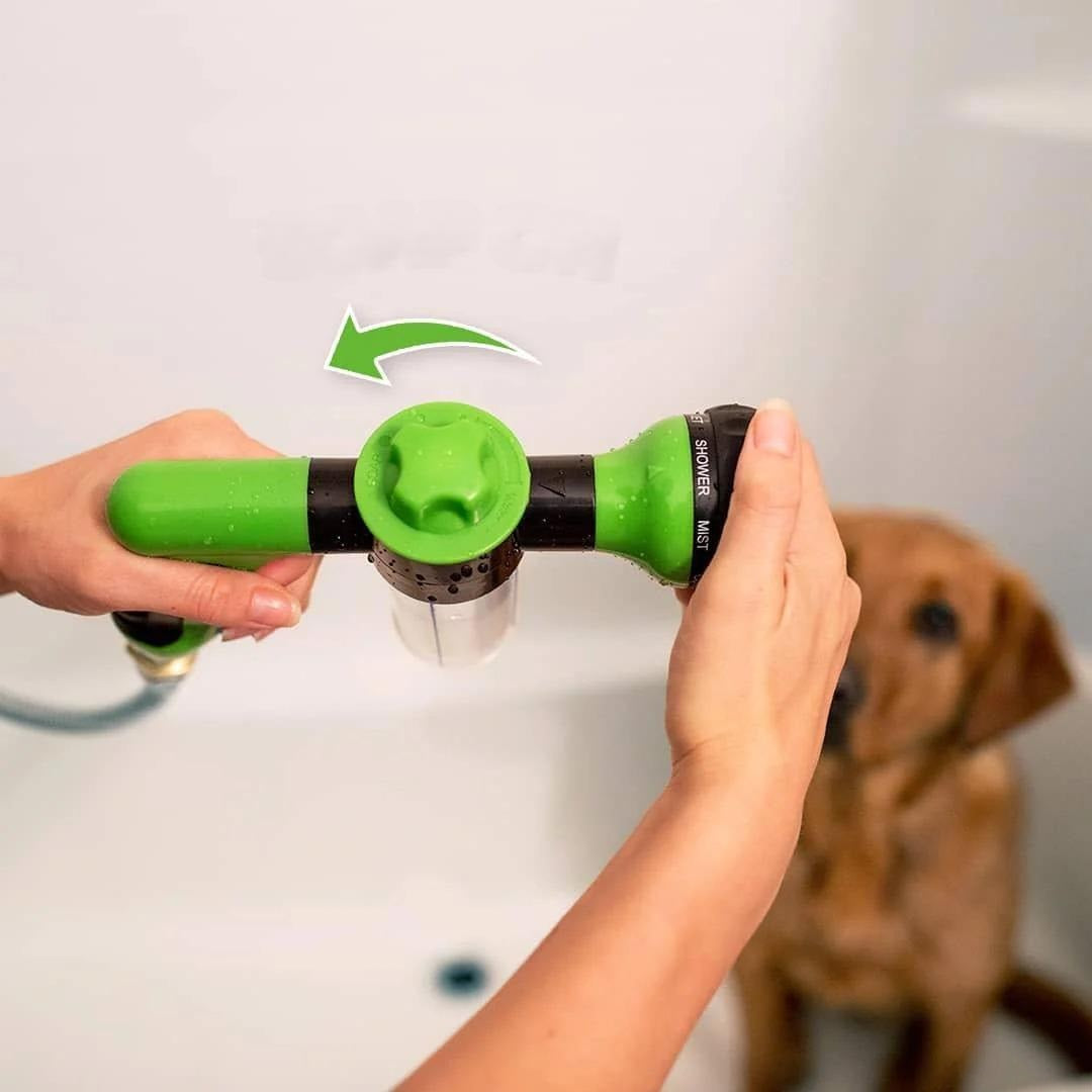 Multi-Function Pet Bathing Sprayer – High-Pressure Hose Nozzle with Soap Dispenser for Easy Dog Washing