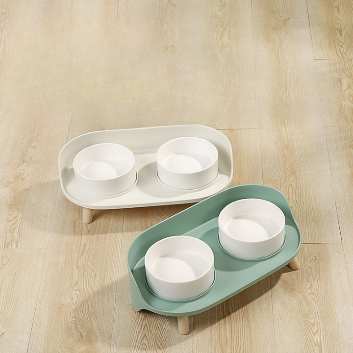 Elevated Double Pet Bowl Set – Stylish, Non-Slip & Ergonomic Feeding Station