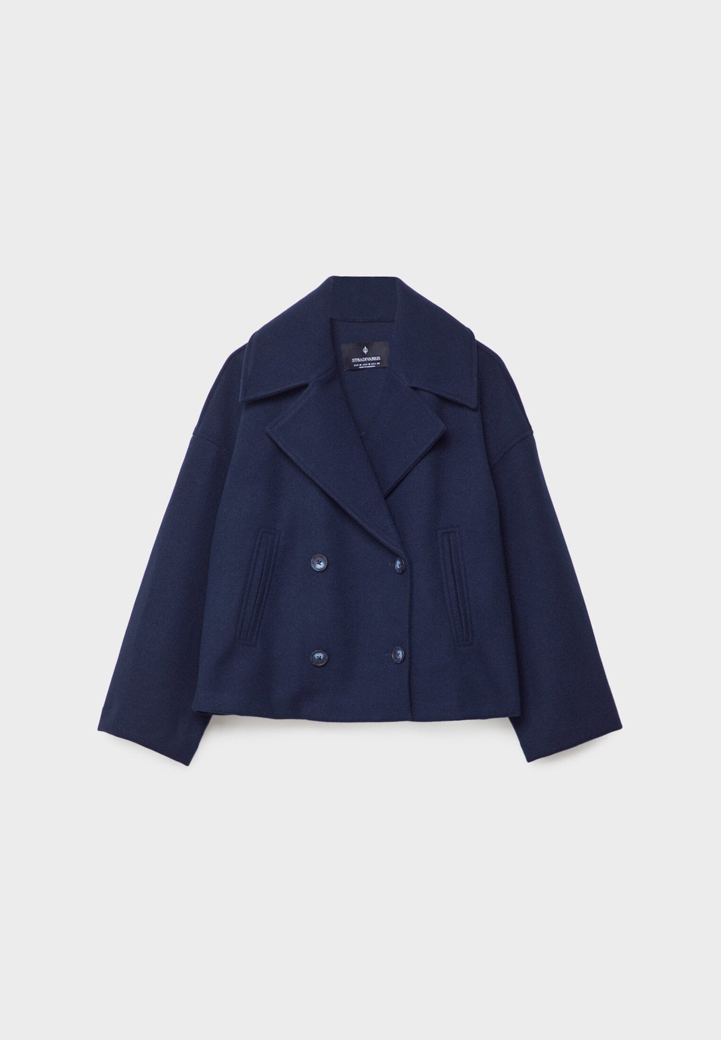 Short Wool Jacket - Double Breasted - Oversized - Wool Blend Coat - Women's Wool Coat