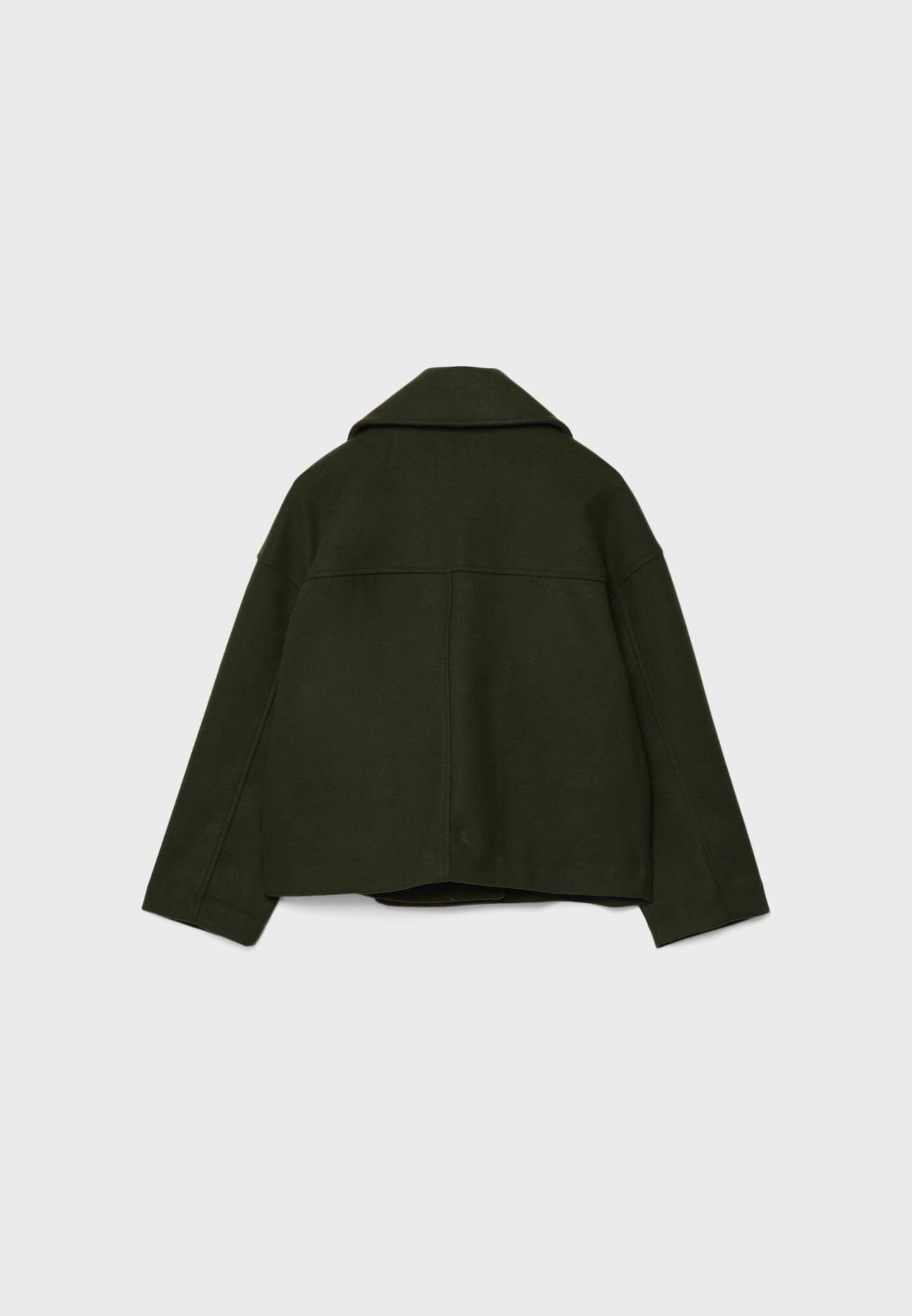 Short Wool Jacket - Double Breasted - Oversized - Wool Blend Coat - Women's Wool Coat