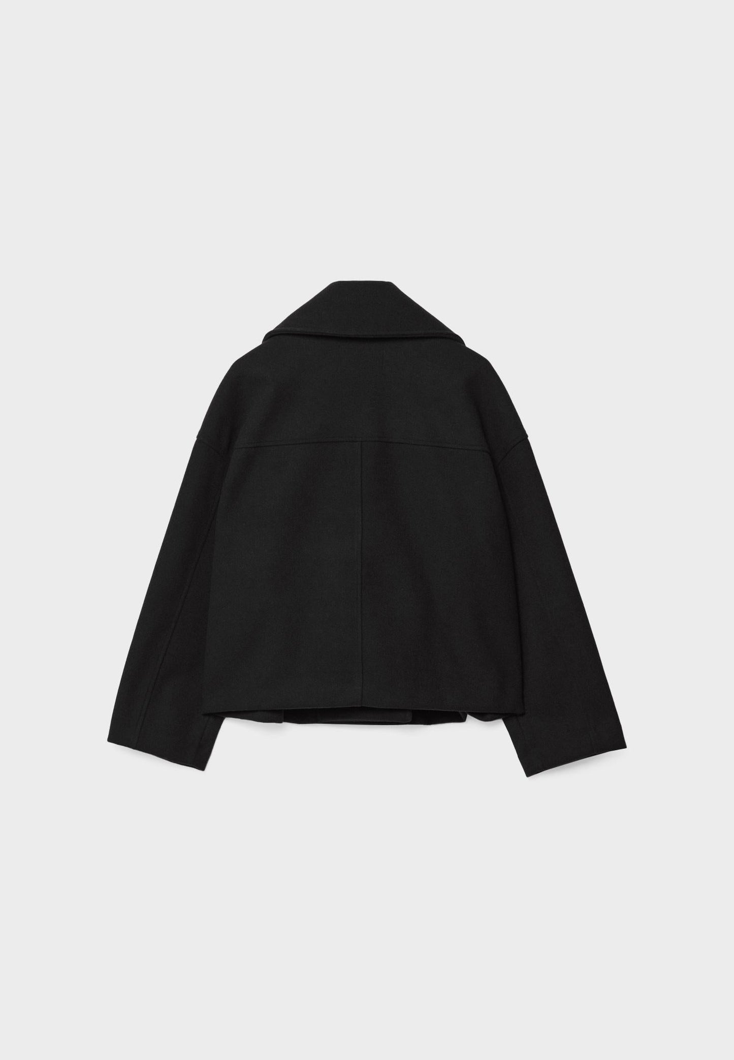 Short Wool Jacket - Double Breasted - Oversized - Wool Blend Coat - Women's Wool Coat