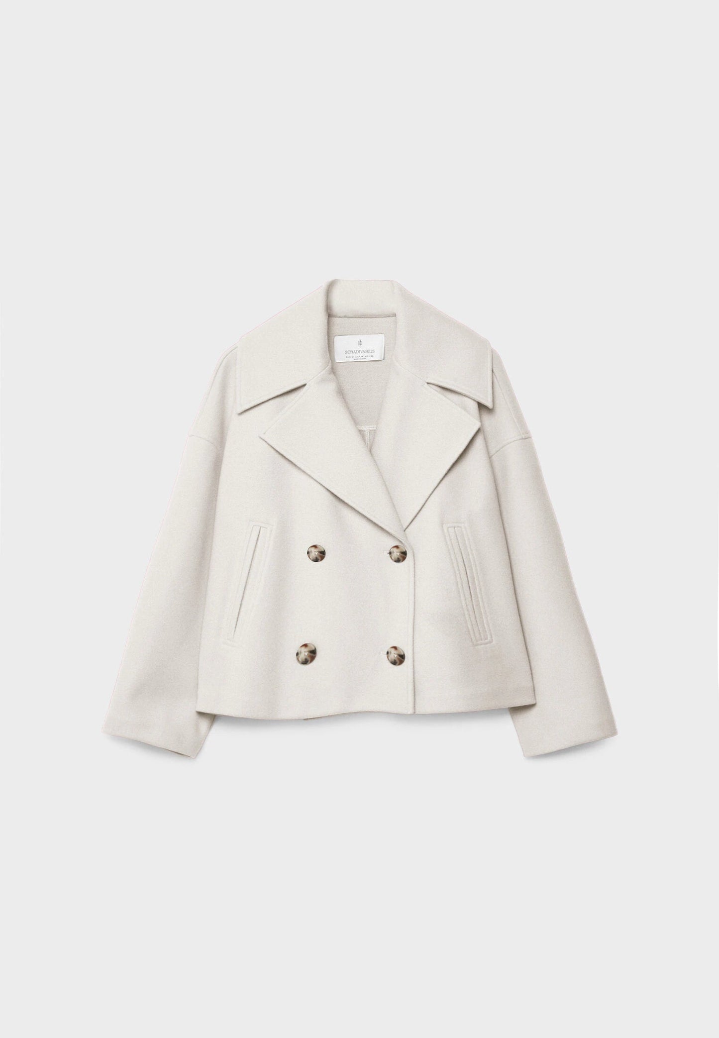Short Wool Jacket - Double Breasted - Oversized - Wool Blend Coat - Women's Wool Coat