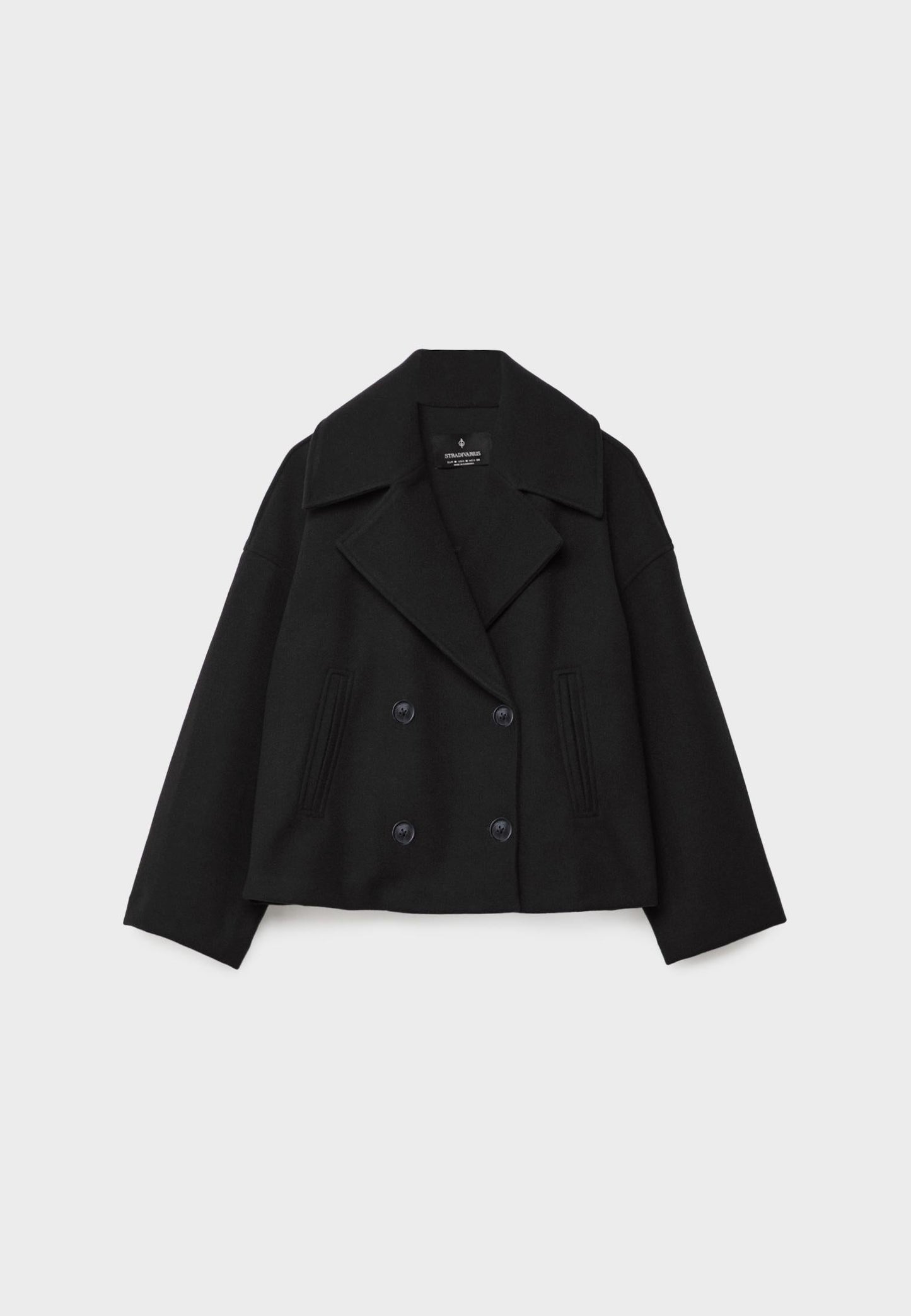 Short Wool Jacket - Double Breasted - Oversized - Wool Blend Coat - Women's Wool Coat