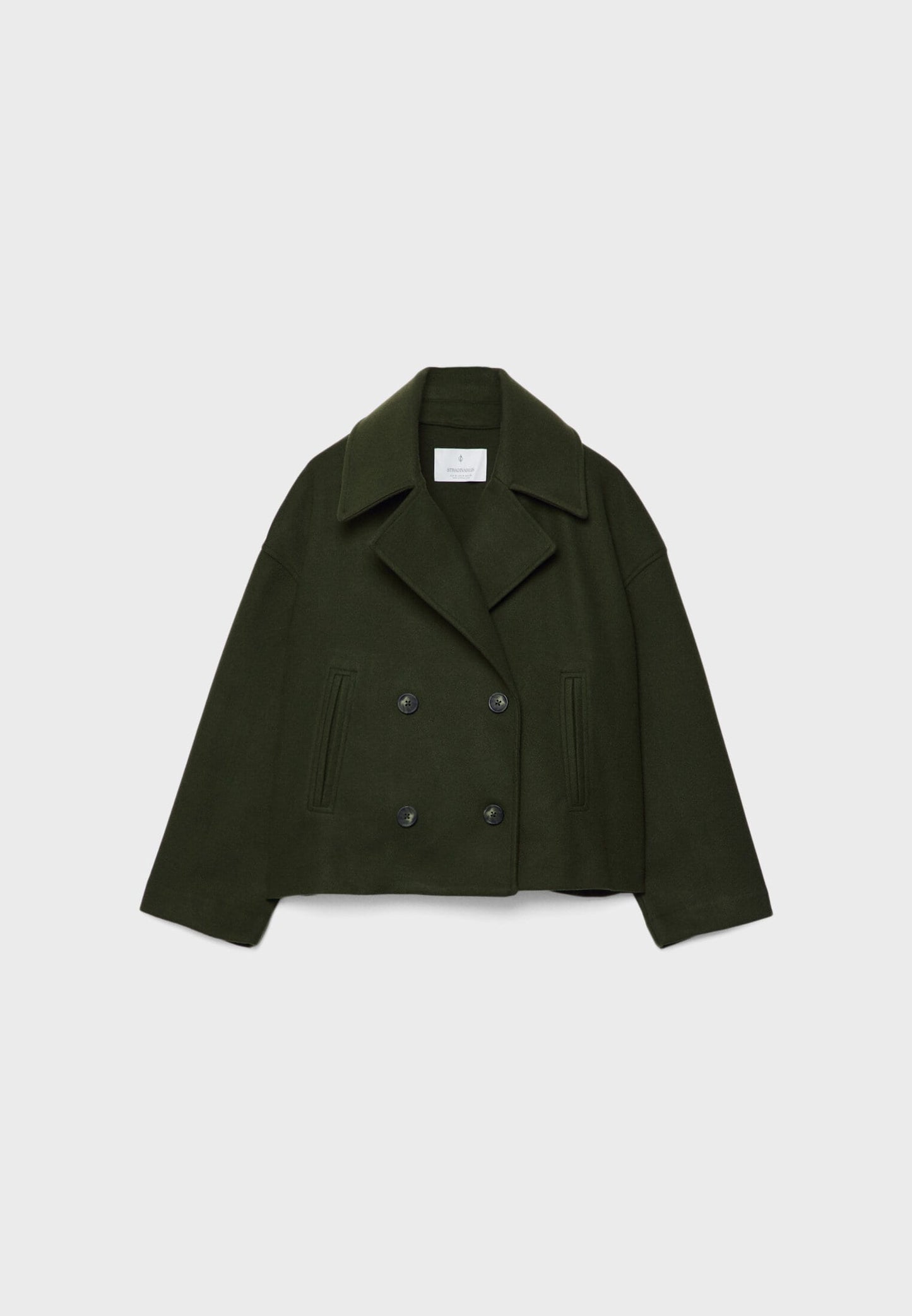 Short Wool Jacket - Double Breasted - Oversized - Wool Blend Coat - Women's Wool Coat