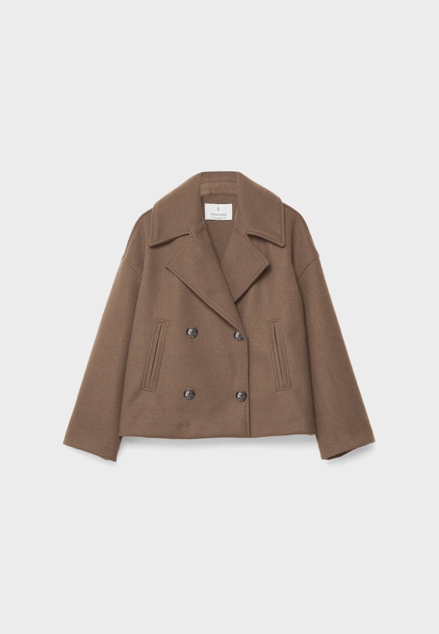 Short Wool Jacket - Double Breasted - Oversized - Wool Blend Coat - Women's Wool Coat