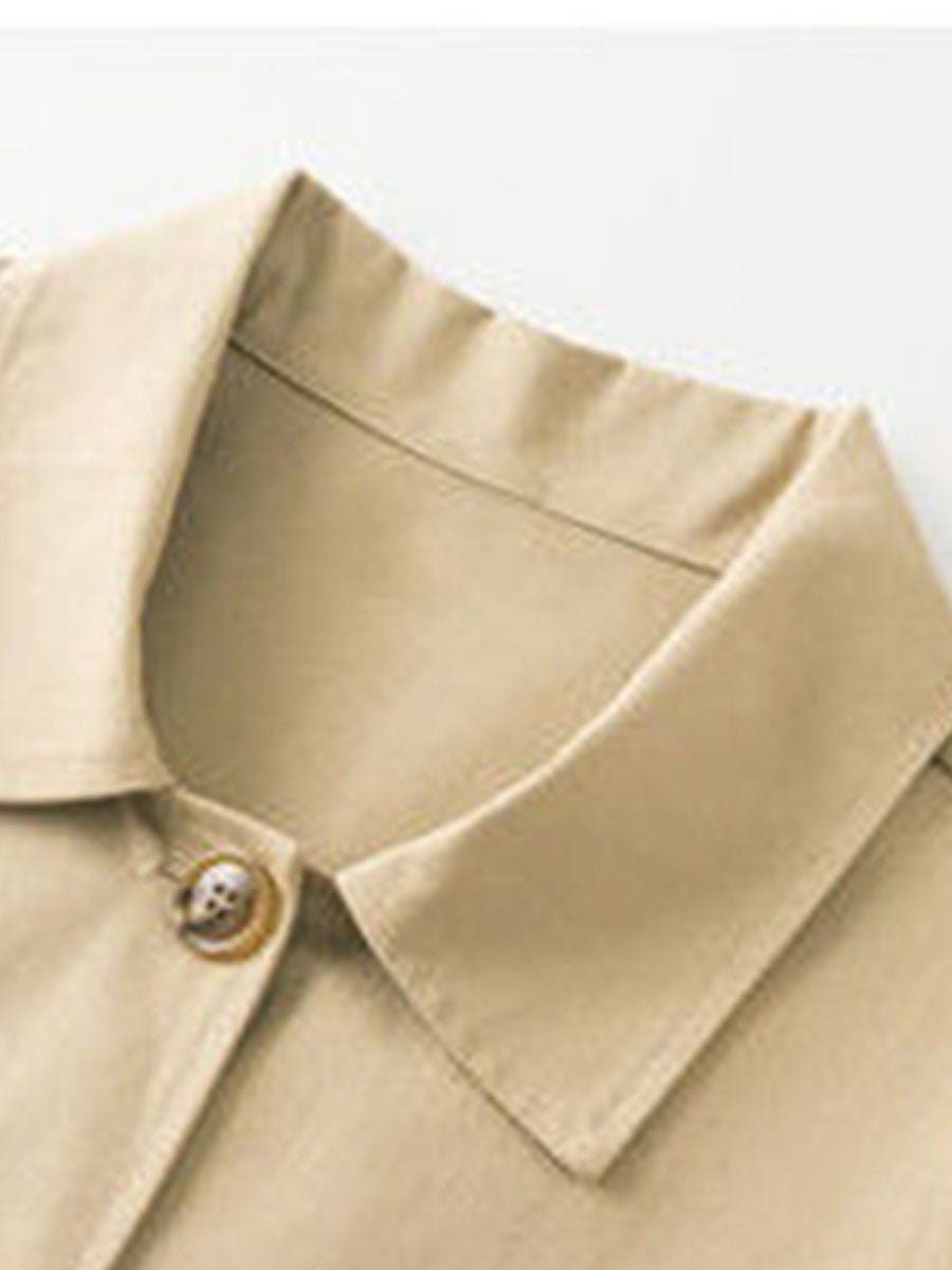 Trench Coat - Women's Casual Single Breasted Mid-Length Trench Coat