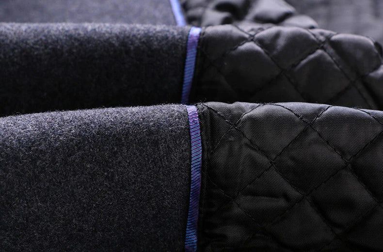 Wool Coat - Single Breasted - Quilted Lining - Long Coat - Winter Jacket Men