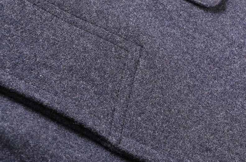 Wool Coat - Single Breasted - Quilted Lining - Long Coat - Winter Jacket Men