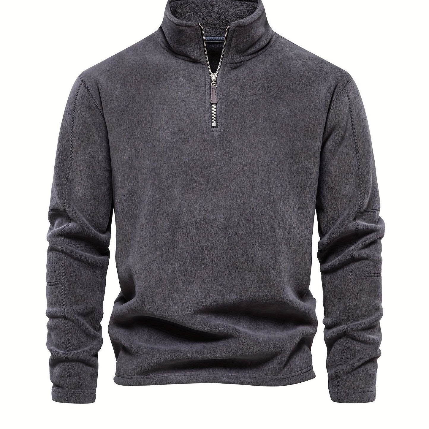 Men’s Lightweight Fleece Pullover with Half Zip High Collar