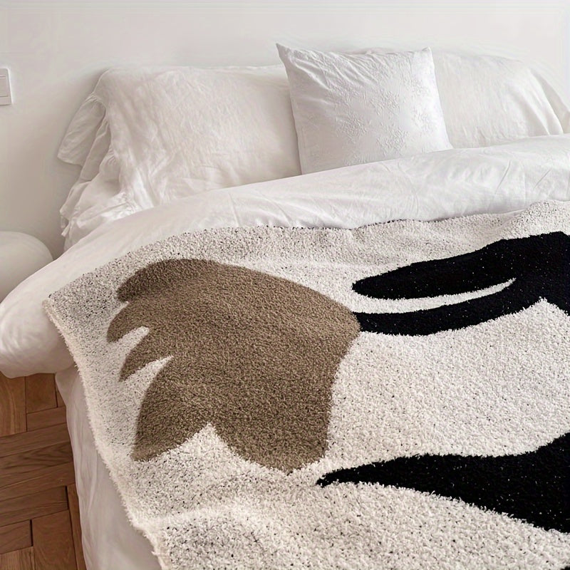 Soft Throw Blanket Warm Geometric Pattern