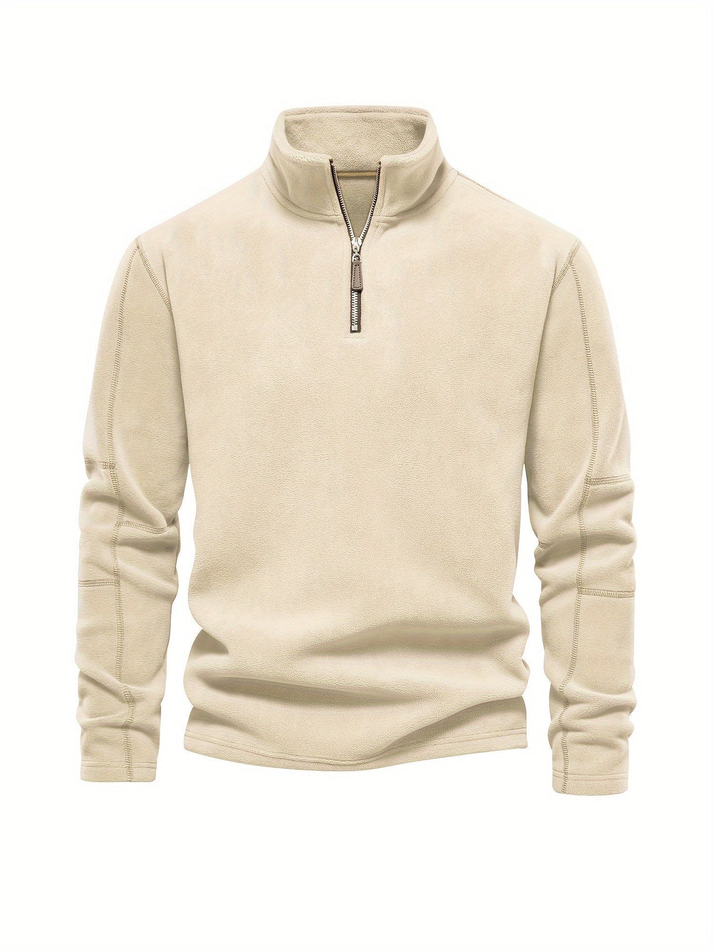 Men’s Lightweight Fleece Pullover with Half Zip High Collar