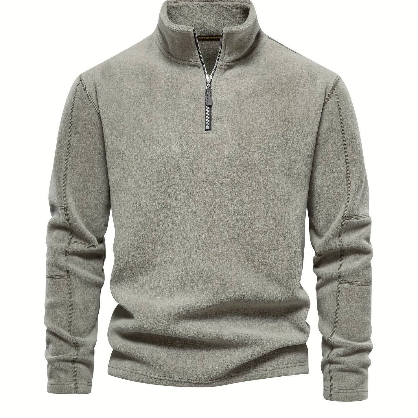 Men’s Lightweight Fleece Pullover with Half Zip High Collar