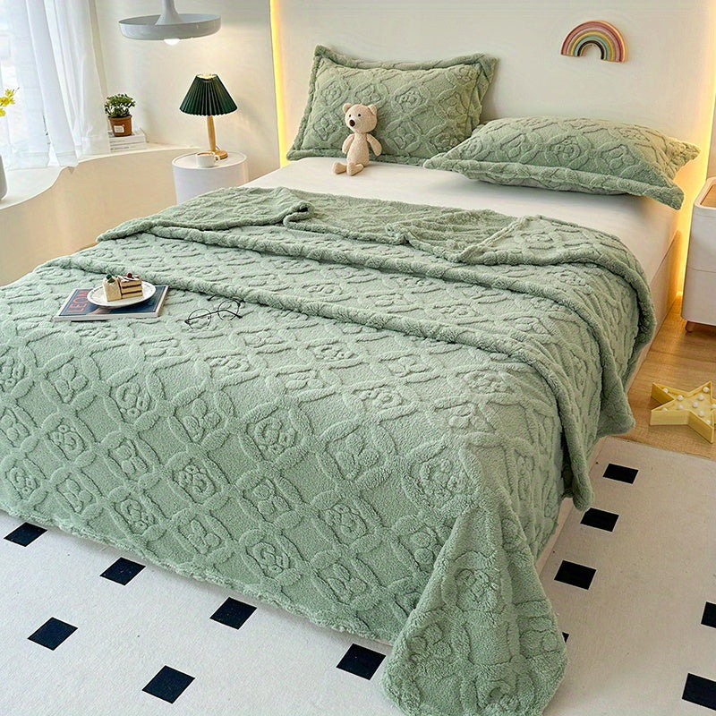 Soft Throw Blanket Embroidered Cozy