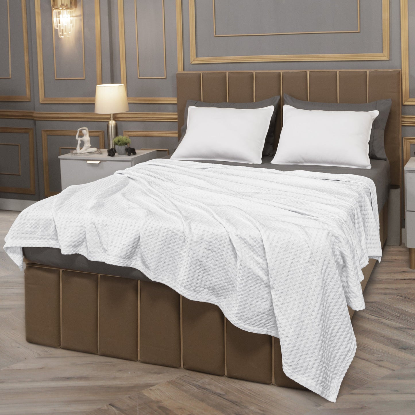 Soft Throw Blanket Cotton Waffle Warm