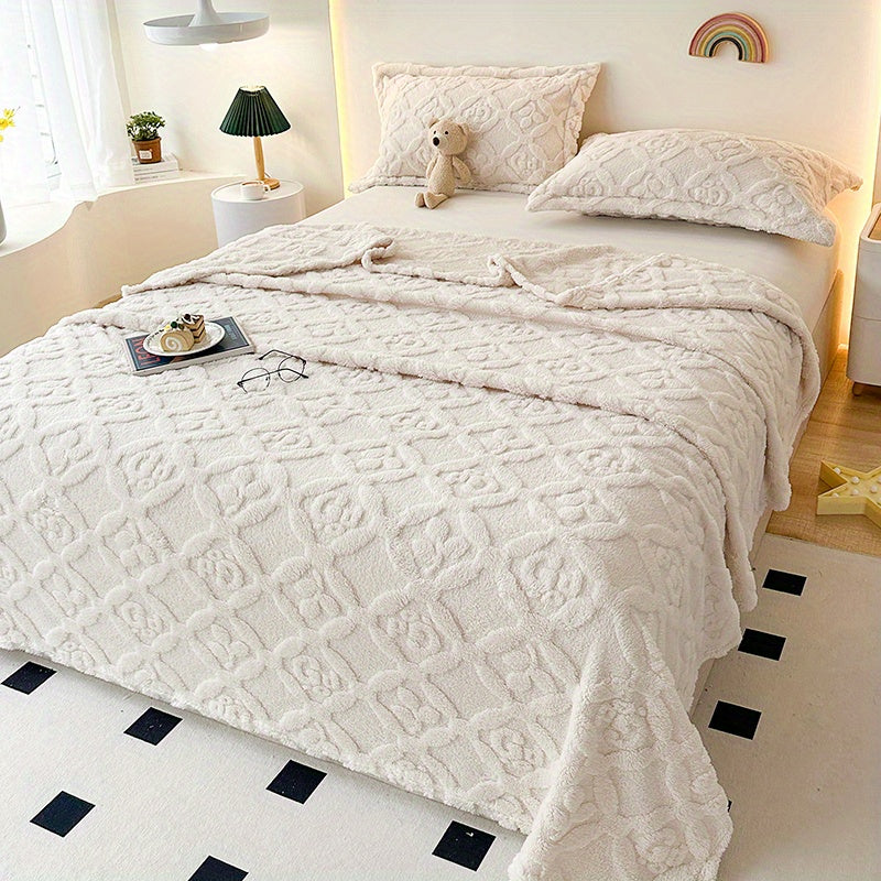 Soft Throw Blanket Embroidered Cozy