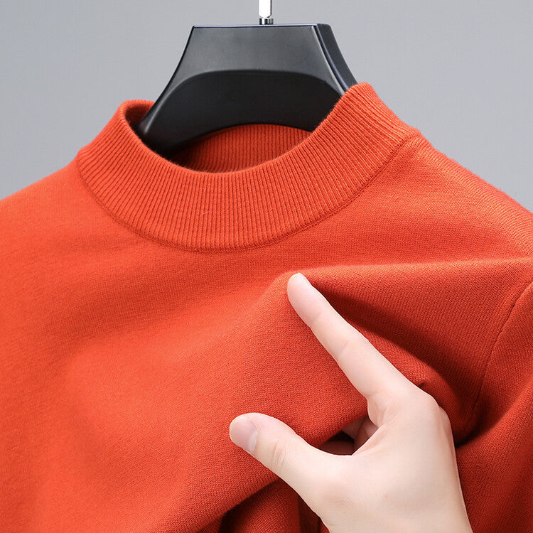 Men’s Soft Knit Mock Neck Sweater – Lightweight Pullover with Stretch Comfort