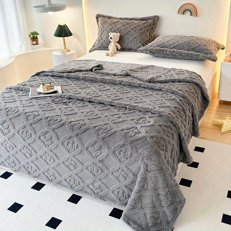 Soft Throw Blanket Embroidered Cozy