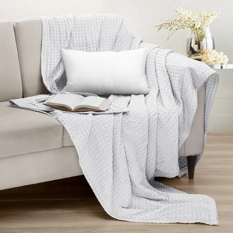 Soft Throw Blanket Cotton Waffle Warm