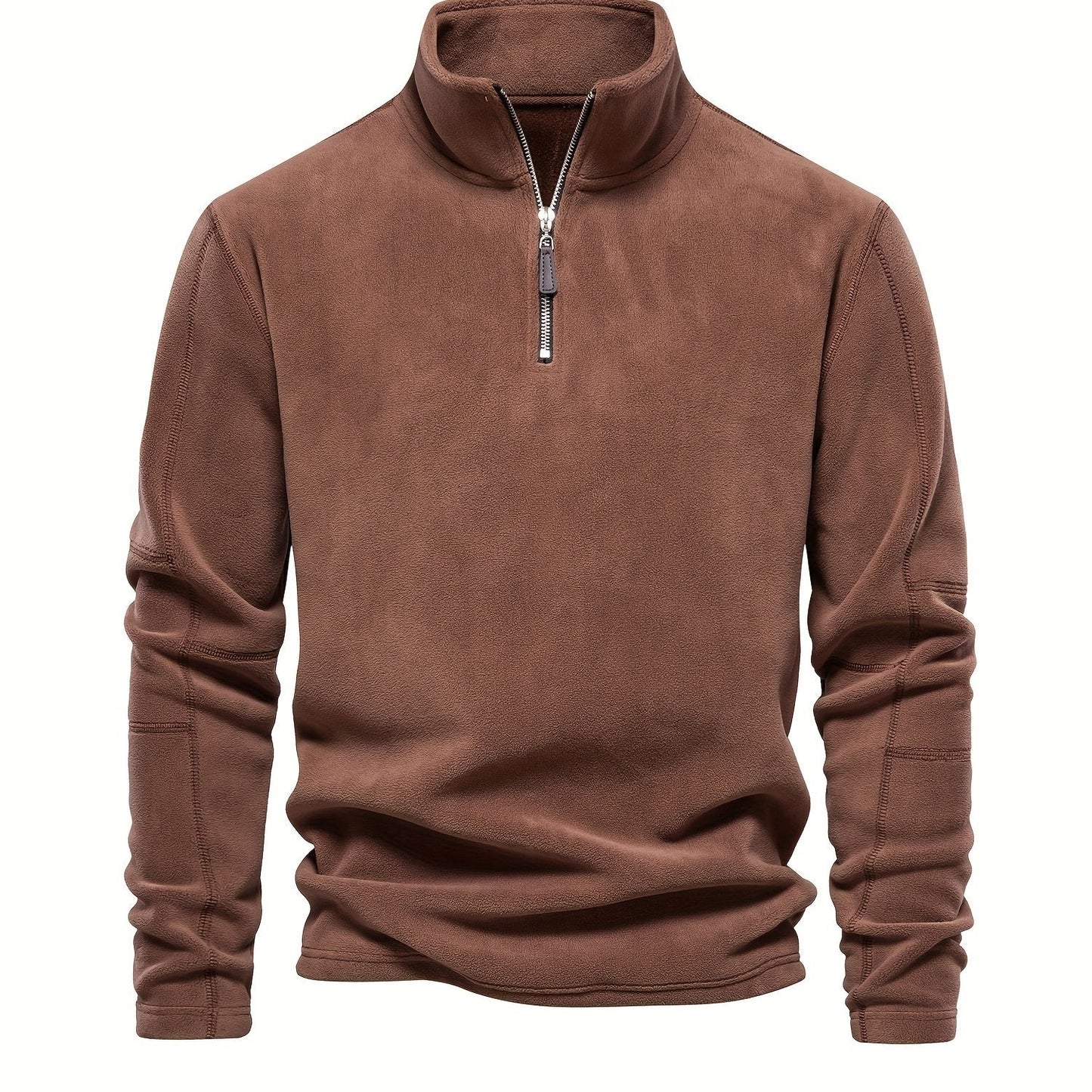 Men’s Lightweight Fleece Pullover with Half Zip High Collar